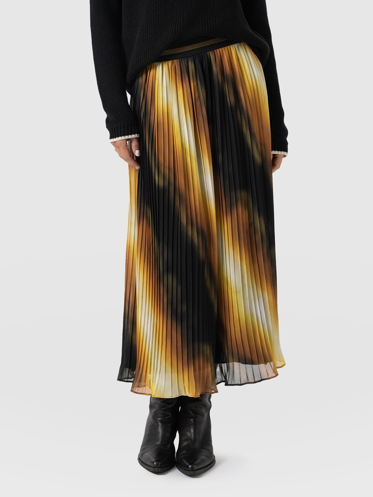 Aria Pleated Skirt - Yellow Gradient - Women's Skirts | Saint + Sofia® USA